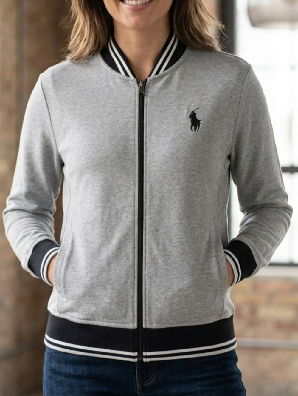 Polo Ralph Lauren Varsity Bomber Jacket - Logo Back - Size Small